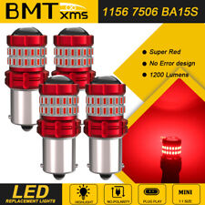4x 1156 7506 P21w Red Led Brake Stop Tail Light Bulb Error Free For Bmw Audi Vw
