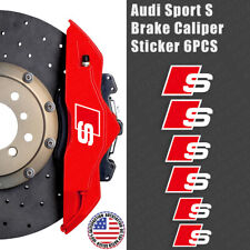 For Audi S Sport Car Wheels Brake Caliper Sticker 3d Decal Logo Decoration White