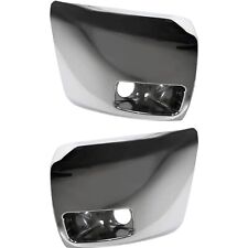 Bumper End Caps Set For 07-13 Chevy Silverado 1500 With Fog Light Hole Chrome