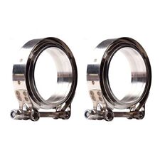 2 X 3.5 V-band Flange Clamp Kit For Turbo Exhaust Pipes Stainless Steel