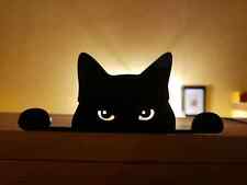 Black Peeking Cat For Car Bumper Window Wall Vinyl Decal Sticker Free Shipping-