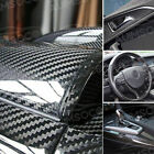 12x60 9d Carbon Fiber High Gloss Intense Black Car Wrap Bubble Free Air Release