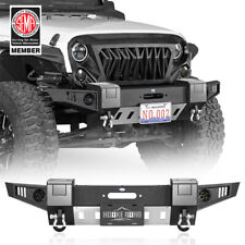 Stubby Steel Front Bumper Wled Lights D-rings For Jeep Wrangler Jk 2007-2018