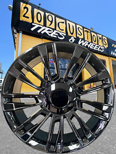 24 Escalade Replica Wheels And Tires Gloss Black 24x10 6x139.7 Silverado Tahoe