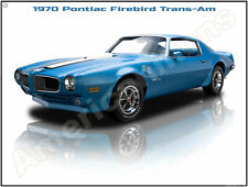 1970 Pontiac Firebird Trans-am New Metal Sign Pristine Restoration In Blue