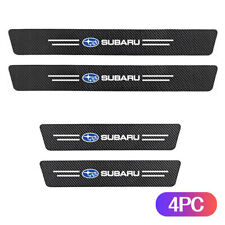 4pc For Subaru Car Door Sill Plate Step Scuff Cover Anti Scratch Protector Black