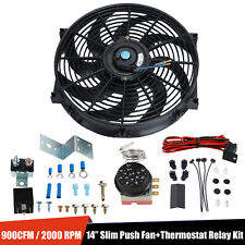14 Inch Electric Radiator Engine Fanadjustable Fin Probe Thermostat Switch Kit