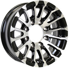 Aluminum Trailer Wheel 16x6 16 X 6 8 Lug 6.5 Center Avalanche Machined Black Rim