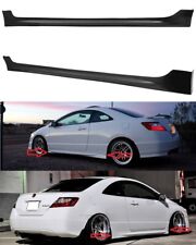 Fits 06-11 Civic Coupe Mugen Style Side Skirts Extension Rocker Panel Pair Pu