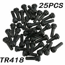 25 Tr418 Standard 2 Snap In Tubeless Black Rubber Tire Valve Stem Tr 418