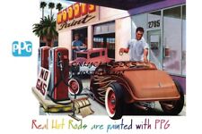 Ppg Hot Rod Gas Station Woodys Paint Shop 12x18 Poster Auto Street Custom Car