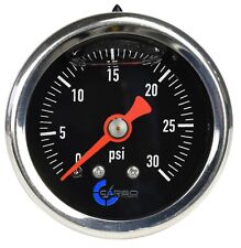 Carbo Gauge 0-30 Psi Fuel Pressure Oil Pressure 1.5 Liquid Filled Black Dial