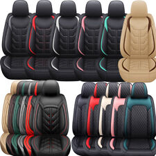 5-seats Car Seat Cover Padded Universal Leather Front Rear Protector Cushion Set