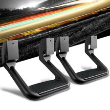 2x Black Coated Cast Aluminum Side Steps Nerf Bar Wbracket For Pickup Truck Suv