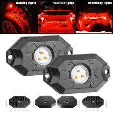 2pcs Red Utv Led Dome Rock Unberbody Truck Bed Lights For Polaris Rzr Can-am X3