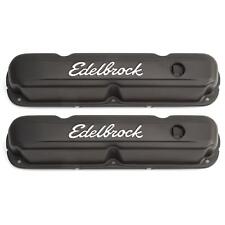 Edelbrock 4473 Signature Series Black Valve Cover Set Sb Fits Mopar
