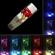 Led Light Rgb Clear Real Flower Red Colorful Changeable Manual Stick Shift Knob