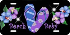 Sandals Flip Flops License Plate Personalize Gifts Girls Ladies Flowers Beach