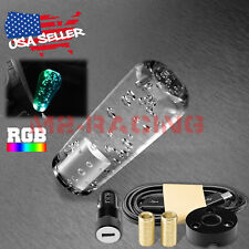 Led Light Rgb Shift Knob Stick Crystal Transparent Bubble Gear Shifter 10cm