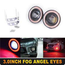 2x 3 Car Fog Light Lamp Led Projector Cob Halo Angel Eye Ring Drl Driving Bulbs