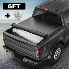 Roll Up Soft Truck Tonneau Cover For 1982-2011 Ford Ranger 6ft Bed W Led Lamp