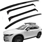 4pcs Roof Rack Side Railscross Bars For 2017-2023 Mazda Cx-5 Cx5 Black Aluminum