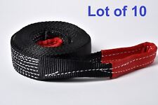 Lot Of 10 Tow Straps 30ft Snow Vehicle Recovery 2 14000lbs Black 6.5ton 2x30