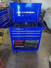 4 Drawer Roller Cart 30 In. Tool Cabinet Storage Chest Box Blue 580 Lb Capacity