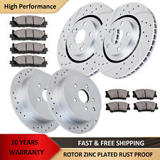 Front Rear Drilled Brake Rotors And Pads Kit For Toyota Sienna Highlander Brakes