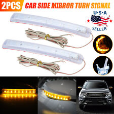 2pcs Amber Soft 9 Led Car Side Mirror Turn Signal Drl Indicator Tube Light Strip