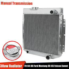 3 Row Aluminum Radiator Fit 1964-1966 Ford Mustang 1960-1965 Falcon Comet V8 Mt
