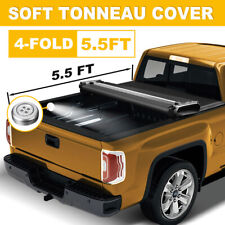 5.5 Ft Tonneau Cover For 16-21 Nissan Titan 4-fold Soft Bed Truck Adjustable