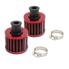 2 12mm Cold Air Intake Filter Turbo Vent Crankcase Car Breather Valve Cover Red