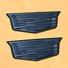 2pcs 3.7 Black Metal Cadillac Car Side Fender Emblems