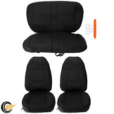 Black Front Rear Seat Covers Neoprene For 1991-1995 Jeep Wrangler Yj 4wd Set