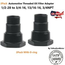 2pack Automotive Threaded Oil Filter Adapter 12-28 To 34-16 1316-16 34npt