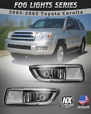 Fog Lights For 2003-2004 Toyota Corolla Driving Front Bumper Lamps Clear Lens