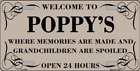 Welcome To Poppys Metal Tin License Plate Frame Tag Sign For Car And Truck