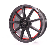 Ruff Throttle Gloss Black Red Inner Lip 17x7.5 38 4x100 Wheels Set Of Rims