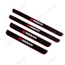 Car Door Scuff Sill Cover Panel Step Protector Blue Fornissan4pcs Black Rubber