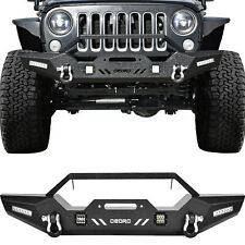 Oedro Front Bumper Fits For 2007-2018 Jeep Wrangler Jk Unlimited W Led Lights