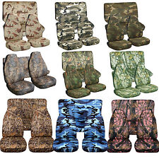 1976-2023 Fits Jeep Wrangler Camo Seat Covers Canvas Front Rear Choose Color