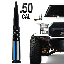 50 Cal Bullet Antenna For Ford Dodge Ram F150 F250 F350 Antenna Am. Blue Flag
