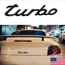For Porsche 5 Matte Black Metal Turbo Letter Rear Trunk Tailgate Emblem Badge