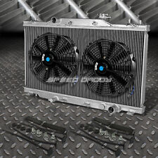 2-row Aluminum Radiator2x 12fan Black For 02-06 Acura Rsx Type-sintegra Dc5