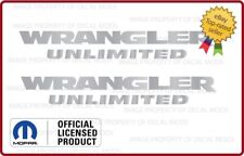 Set 07 - 18 Jeep Wrangler Unlimited Fender Logo Jk Side Decals Silver Sj3y4