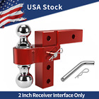 2 Receiver 6 Adjustable Trailer Hitch Lock Dual Ball Towing 2 2-516 Pin