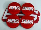 New Real Bbs Red 3-d Silver 70mm 5 Tab Center Cap Emblems 58071022.4