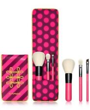 Mac Cosmetics 4 Piece Set 3-make-up Brushes Travel Purse-size Cosmetic Case Box