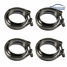 Four 3 V-band Flange Clamp Kit For Turbo Exhaust Downpipes Stainless Steel